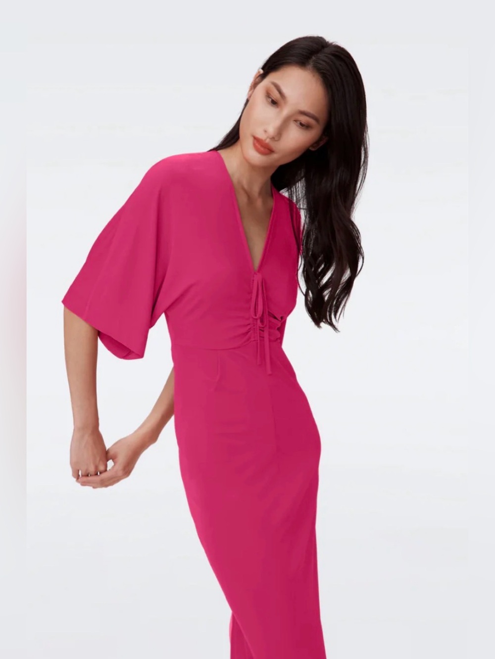 Diane Von Furstenberg DVF Valerie Dress Bright Berry Size Small NWT